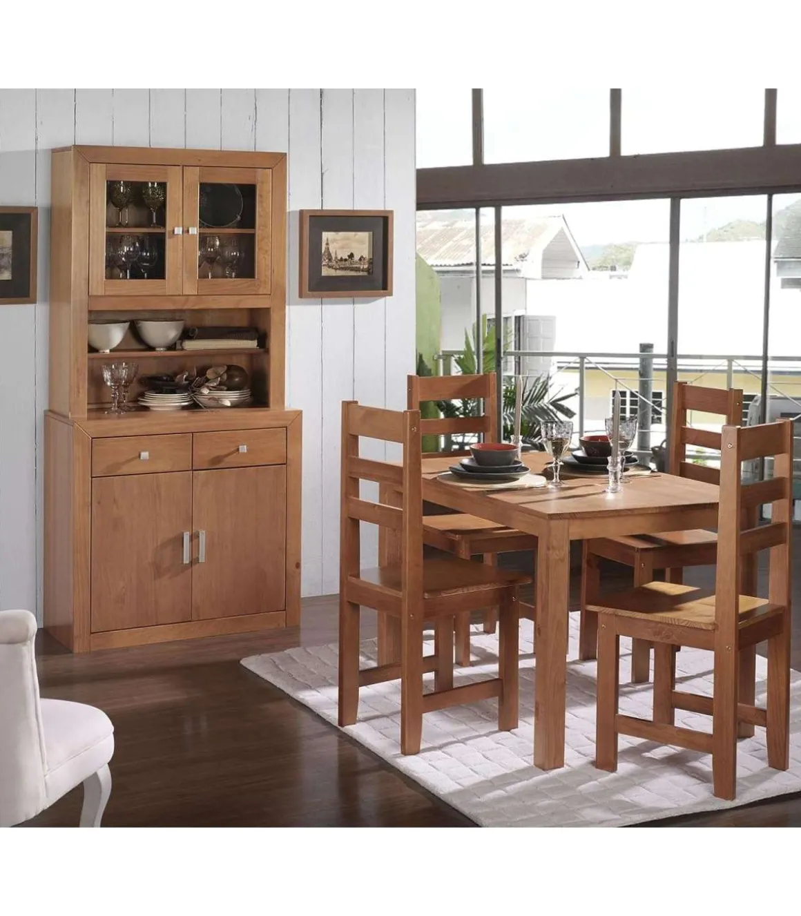 Mesa fija de comedor en Madera Maciza 73 cm(alto)120 cm(ancho)80 cm(largo)