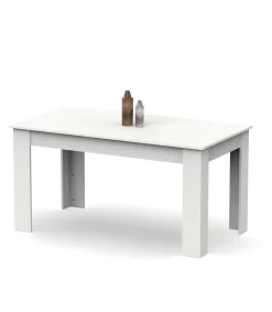 Mesa fija Kia para salón, cocina acabado blanco, 77 cm(alto)140 cm(ancho)80 cm(largo)