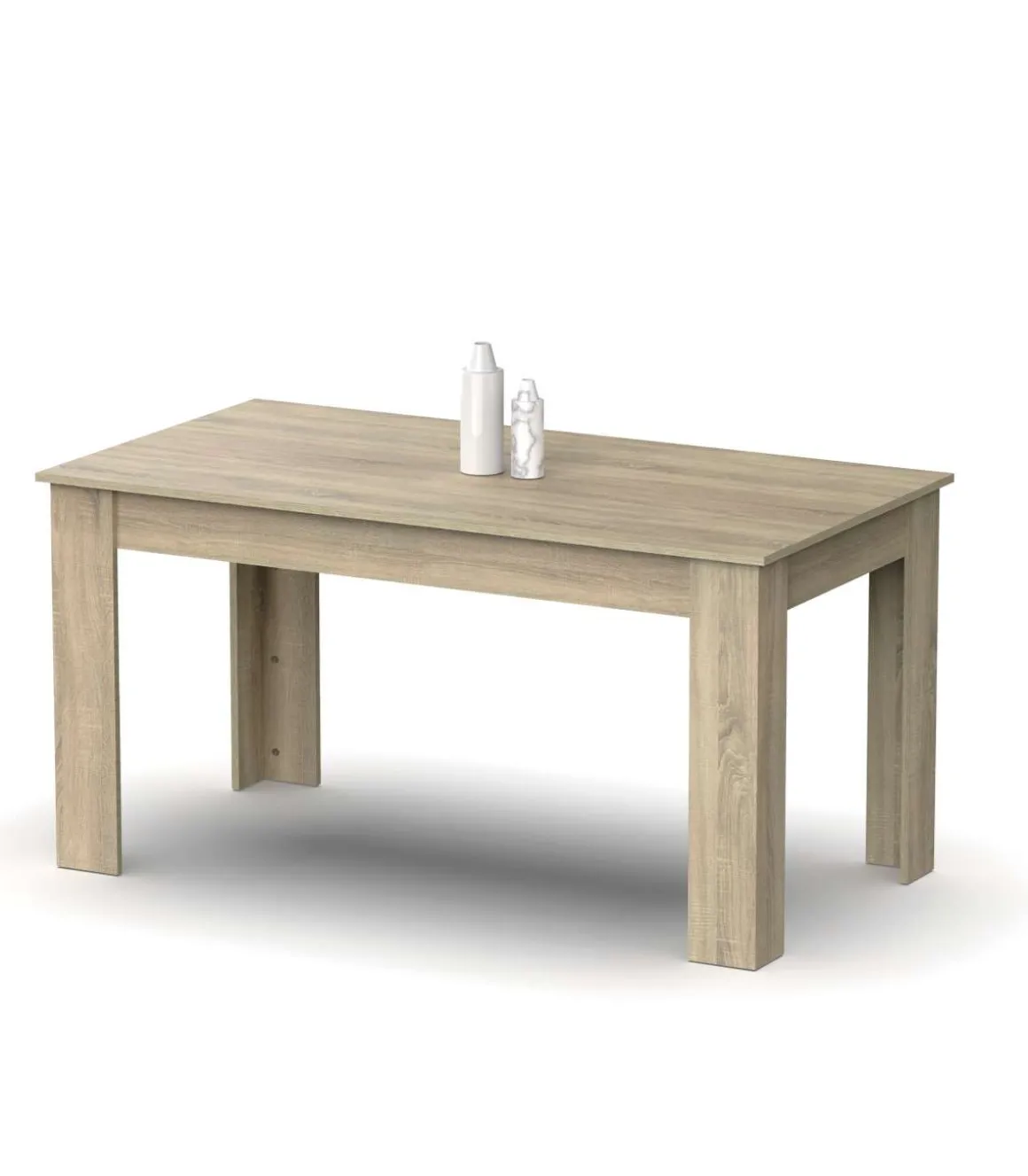 Mesa fija Kia para salón, cocina acabado roble cambrian, 77 cm(alto)140 cm(ancho)80 cm(largo)