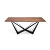 Mesa fija rectangular Amira acabada en nogal, 200 x 100 x 75 cm (largo x ancho x alto)