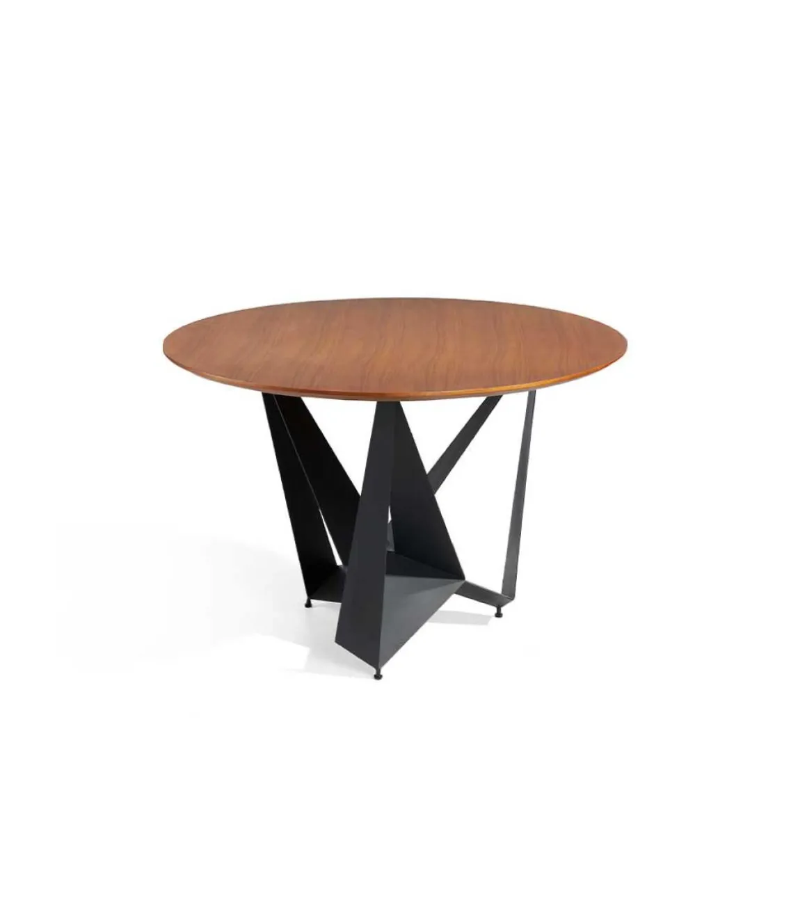 Mesa fija redonda acabada en nogal Gala, 120 x 76 (diámetro x alto)