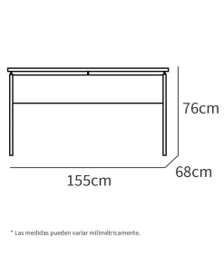 Mesa oficina o despacho Rivoli acabado roble gold, 76cm(alto) 155cm(ancho) 68cm(fondo)