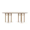 Mesa ovalada para comedor modelo Junco acabado natural, 100cm(ancho) 75cm(alto) 200cm (largo)