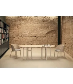 Mesa ovalada para comedor modelo Junco acabado natural, 100cm(ancho) 75cm(alto) 200cm (largo)