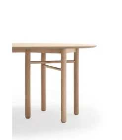 Mesa ovalada para comedor modelo Junco acabado natural, 100cm(ancho) 75cm(alto) 200cm (largo)