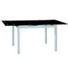 Mesa para cocina, comedor extensible Md-Baby acabado cristal negro, 110/170cm(ancho) 75cm(altura) 70cm(fondo).