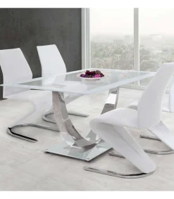 Mesa para cocina, comedor fija Md-Ubrique acabado blanco, 140cm(ancho) 75cm(altura) 90cm(fondo).