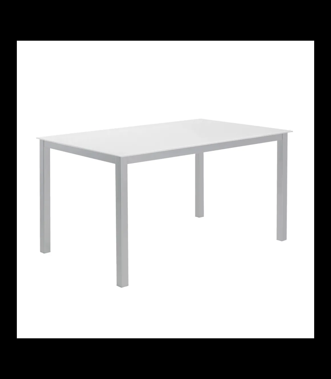 Mesa para cocina, comedor fija acabado cristal blanco, 140cm(ancho) 75cm(altura) 90cm(fondo).