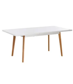 Mesa para cocina, comedor Md-Capileira extensible acabado blanco, 140/180cm(ancho) 75cm(altura) 90cm(fondo).