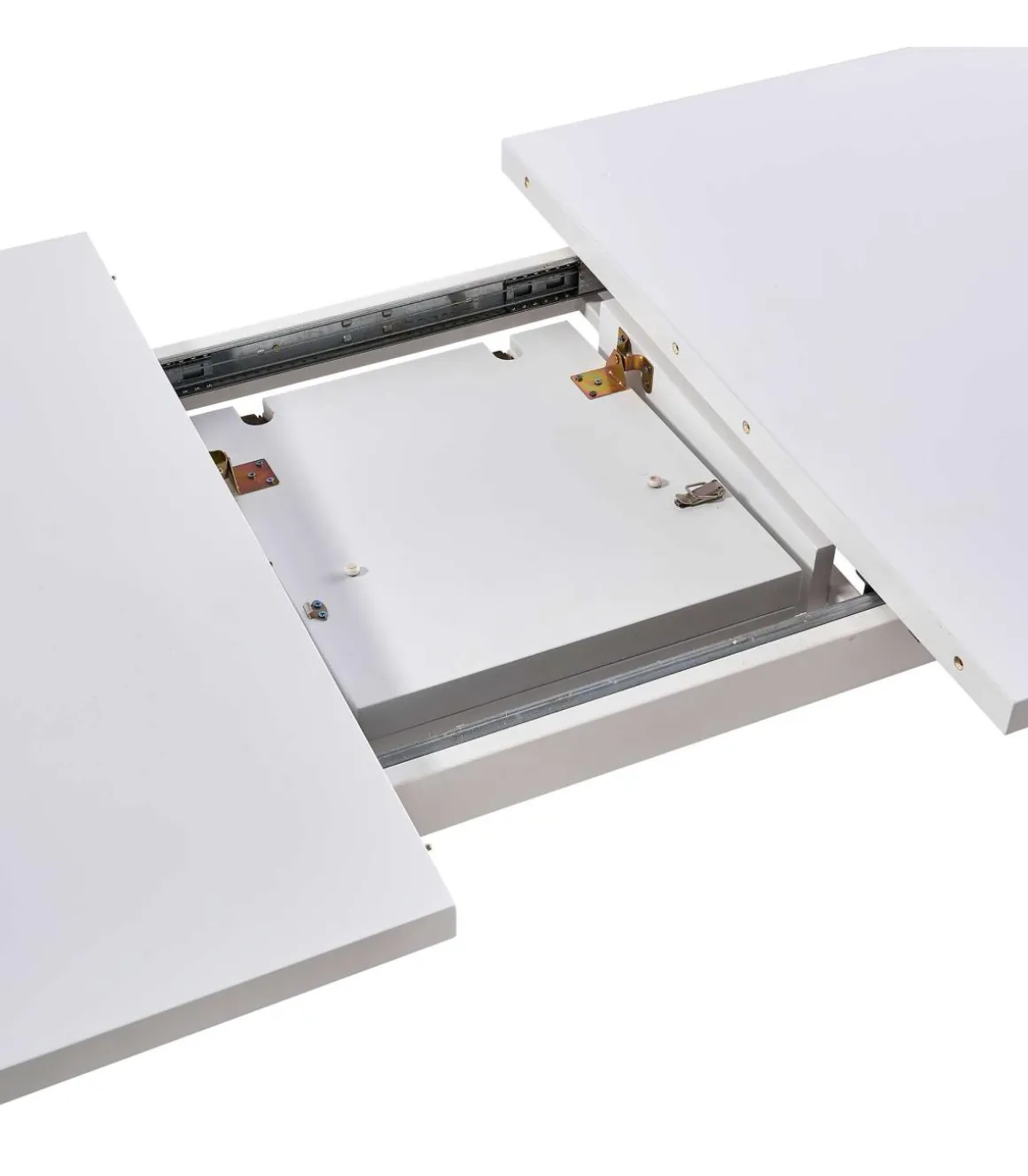 Mesa para cocina, comedor Md-Capileira extensible acabado blanco, 140/180cm(ancho) 75cm(altura) 90cm(fondo).