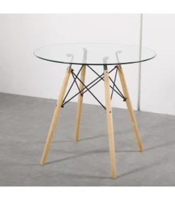 Mesa para cocina, comedor Md-Velez redonda acabado blanco, 80cm(ancho) 74cm(altura) 80cm(fondo).