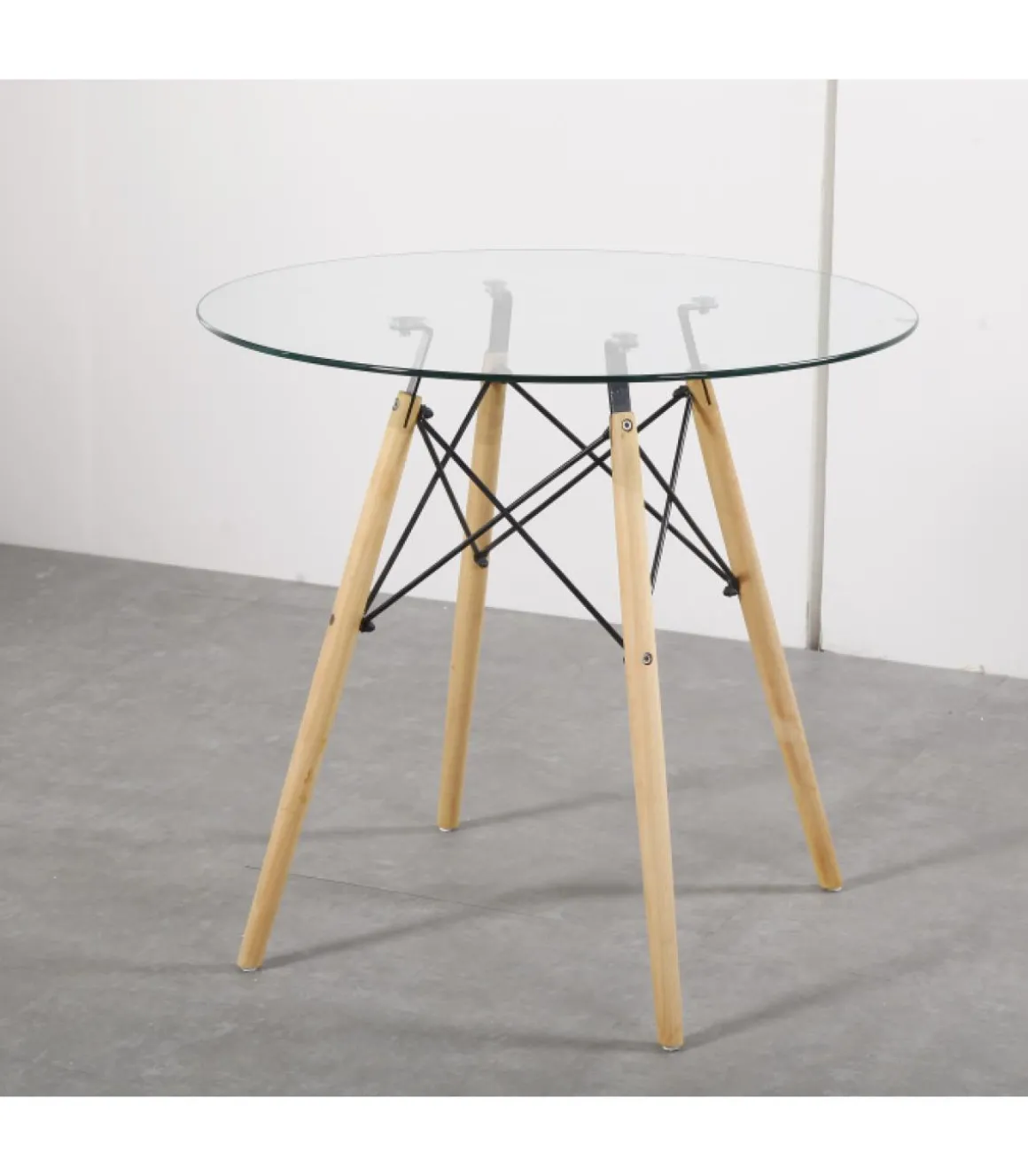 Mesa para cocina, comedor Md-Velez redonda acabado blanco, 80cm(ancho) 74cm(altura) 80cm(fondo).