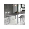 Mesa para cocina extensible acabado cristal gris, 76.5 cm(alto) 110/170 cm(ancho)70 cm(fondo).