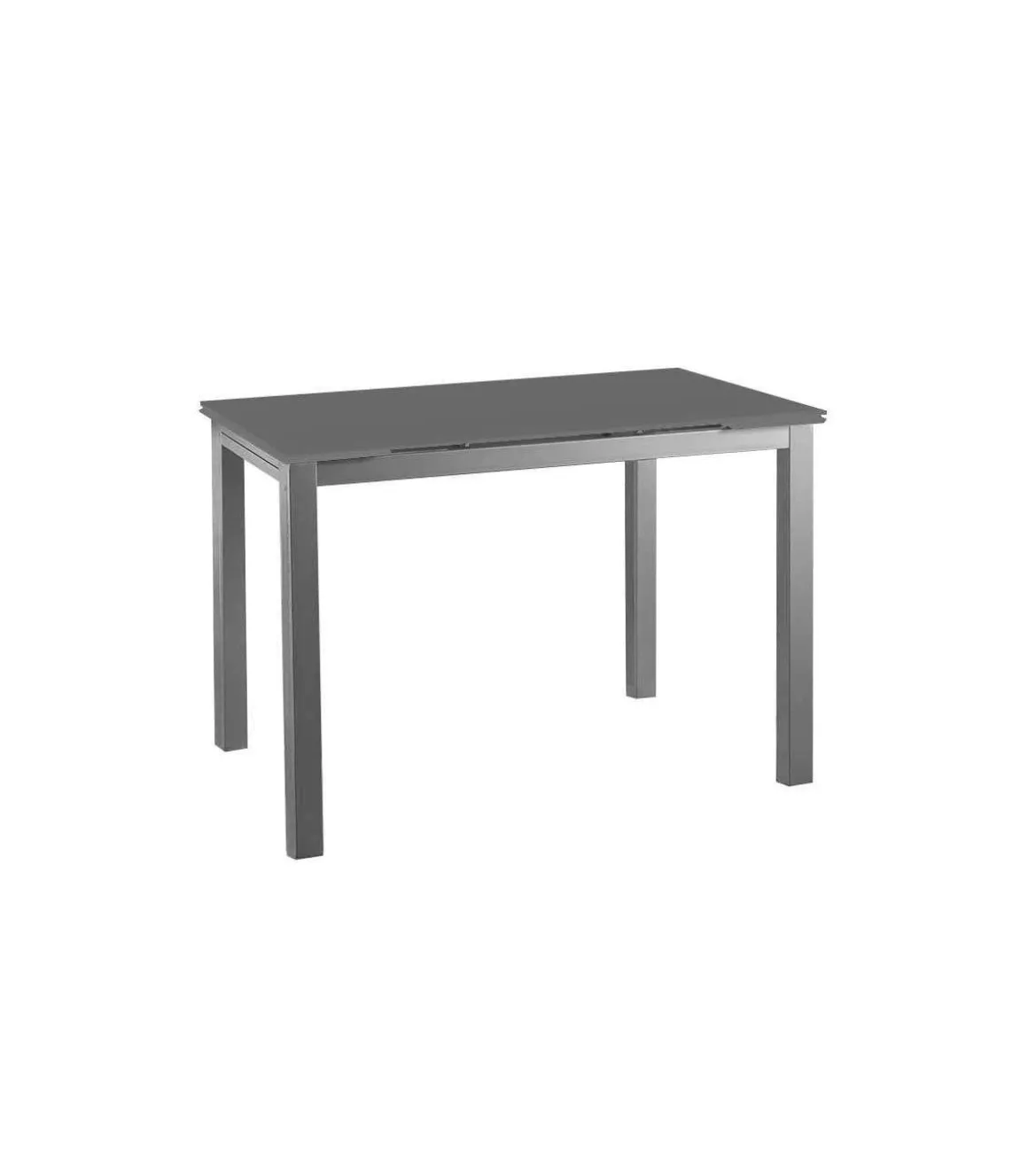 Mesa para cocina extensible acabado cristal gris, 76.5 cm(alto) 110/170 cm(ancho)70 cm(fondo).