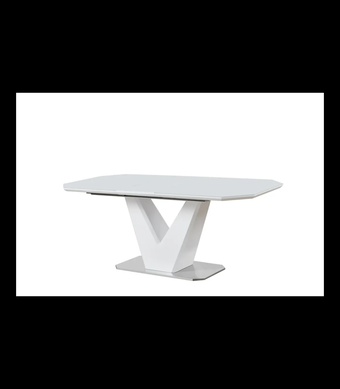 Mesa para comedor extensible Md-UVE acabado blanco, 160/200cm(ancho) 76cm(altura) 90cm(fondo).