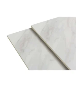 Mesa para comedor extensible Md-Alcoy acabado blanco/negro, 90/150cm(ancho) 76cm(altura) 150cm(fondo).