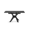 Mesa para comedor extensible Md-Alcoy acabado gris oscuro/negro, 90/150cm(ancho) 76cm(altura) 150cm(fondo).