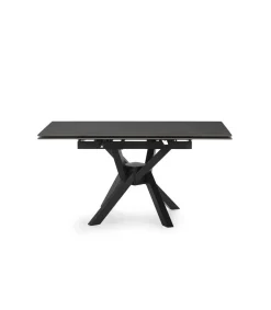 Mesa para comedor extensible Md-Alcoy acabado gris oscuro/negro, 90/150cm(ancho) 76cm(altura) 150cm(fondo).