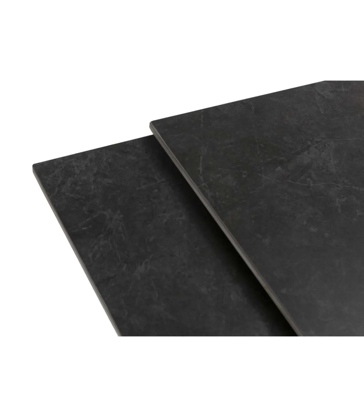 Mesa para comedor extensible Md-Alcoy acabado gris oscuro/negro, 90/150cm(ancho) 76cm(altura) 150cm(fondo).