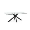 Mesa para comedor fija Md-Nora acabado negro, 180cm(ancho) 76cm(altura) 100cm(fondo).