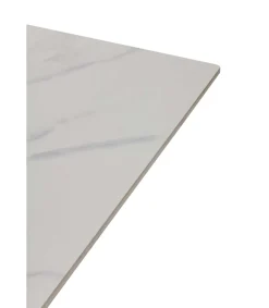 Mesa para comedor fija Md-Samira acabado blanco/negro, 180cm(ancho) 76cm(altura) 90cm(fondo).