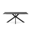 Mesa para comedor fija Md-Samira acabado negro, 180cm(ancho) 76cm(altura) 90cm(fondo).