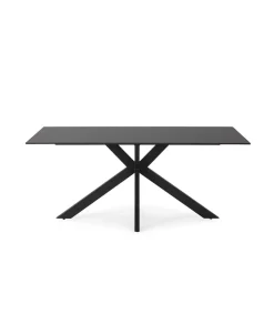 Mesa para comedor fija Md-Samira acabado negro, 180cm(ancho) 76cm(altura) 90cm(fondo).