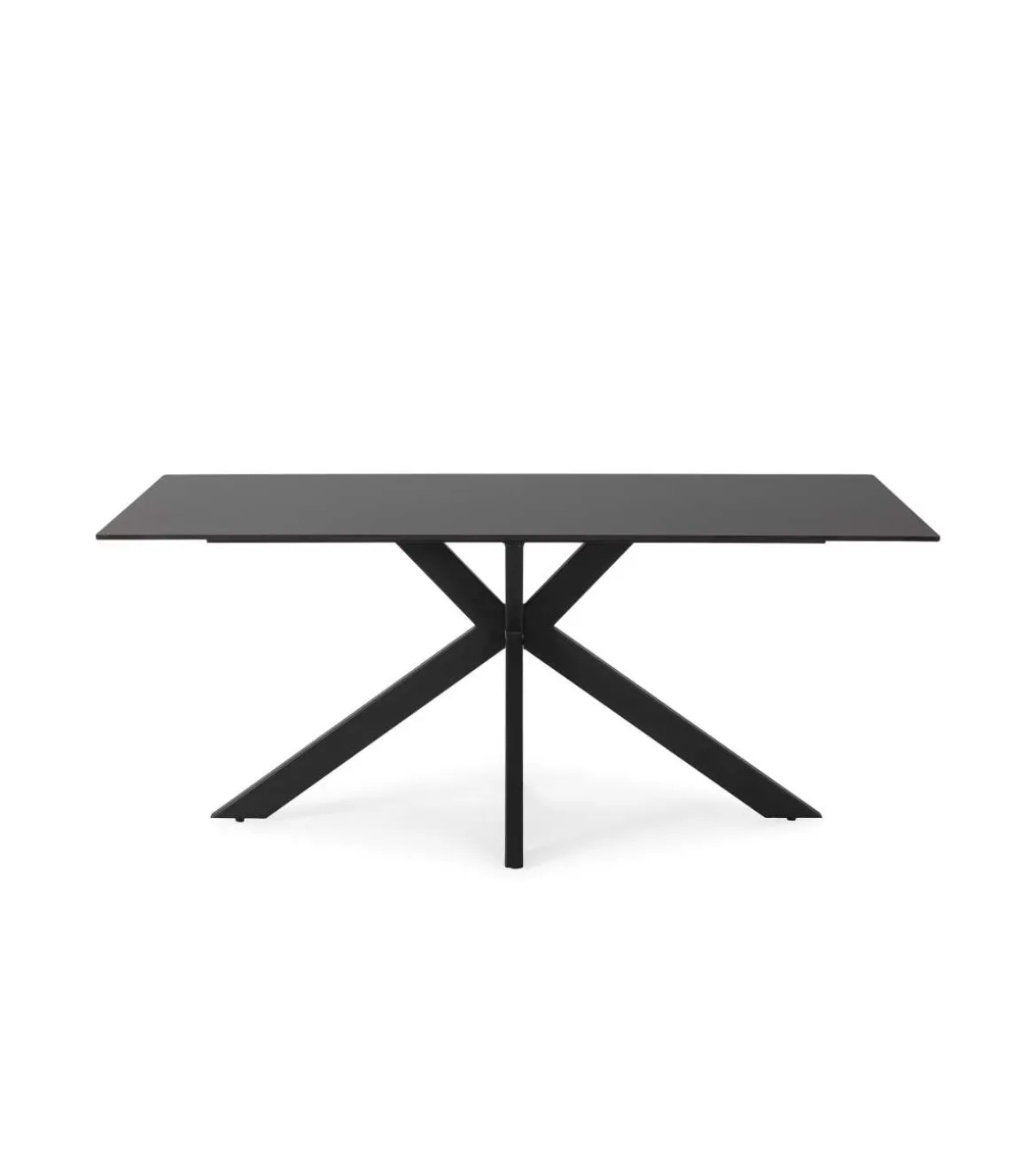 Mesa para comedor fija Md-Samira acabado negro, 180cm(ancho) 76cm(altura) 90cm(fondo).
