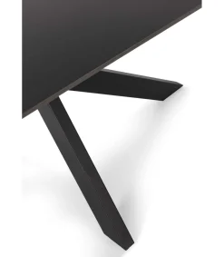 Mesa para comedor fija Md-Samira acabado negro, 180cm(ancho) 76cm(altura) 90cm(fondo).