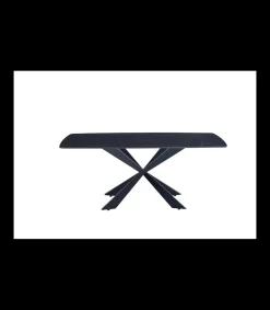 Mesa para comedor fija Md-Verena acabado negro, 180cm(ancho) 75cm(altura) 90cm(fondo).