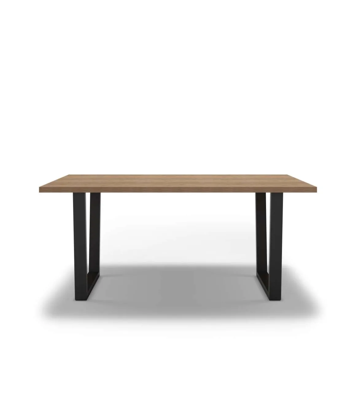 Mesa para comedor rectangular fija Md-Francis acabado natural/negro, 180cm(ancho) 75cm(altura) 100cm(fondo).