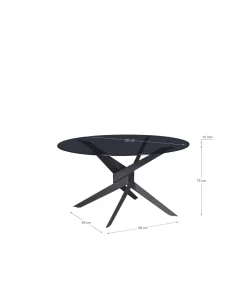 Mesa para comedor redonda fija Md-Jimena acabado gris, 120cm(ancho) 76cm(altura) 120cm(fondo).