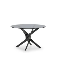 Mesa para comedor redonda fija Md-Jimena acabado gris, 140cm(ancho) 76cm(altura) 140cm(fondo).