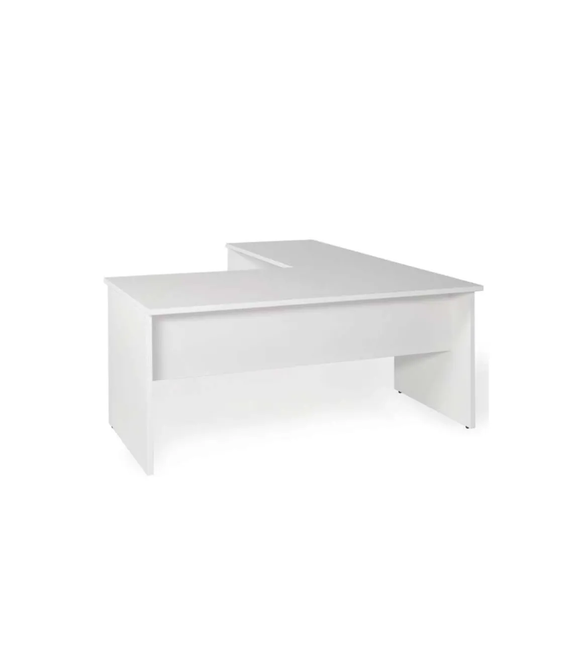 Mesa para oficina o estudio esquinero acabado blanco, 73/75 cm(alto)140/180 cm(ancho)80/60 cm(fondo)