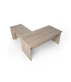 Mesa para oficina o estudio esquinero acabado olmo claro, 73/75 cm(alto)140/180 cm(ancho)80/60 cm(fondo)