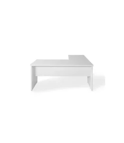 Mesa para oficina o estudio esquinero acabado blanco, 73 cm(alto)160/180 cm(ancho)80/60 cm(fondo)