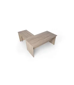 Mesa para oficina o estudio esquinero acabado olmo claro 73 cm(alto)160/180 cm(ancho)80/60 cm(fondo)