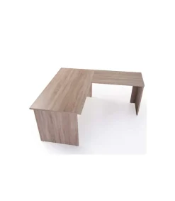 Mesa para oficina o estudio esquinero acabado olmo claro 73 cm(alto)160/180 cm(ancho)80/60 cm(fondo)
