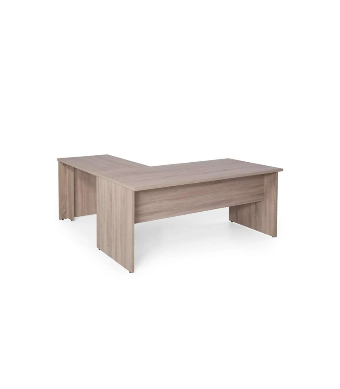 Mesa para oficina o estudio esquinero acabado olmo claro 73 cm(alto)160/180 cm(ancho)80/60 cm(fondo)