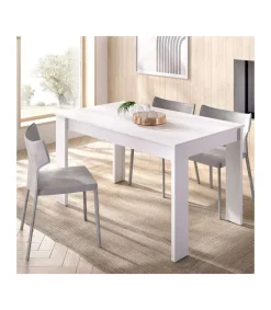 Mesa para salón fija Harley acabado Blanco, 77 cm(alto)138,5cm(ancho)81 cm(largo)