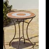 Mesa para terraza jardín mosaico Málaga-60, (Diámetro-Alto): 60Øx72H cm.