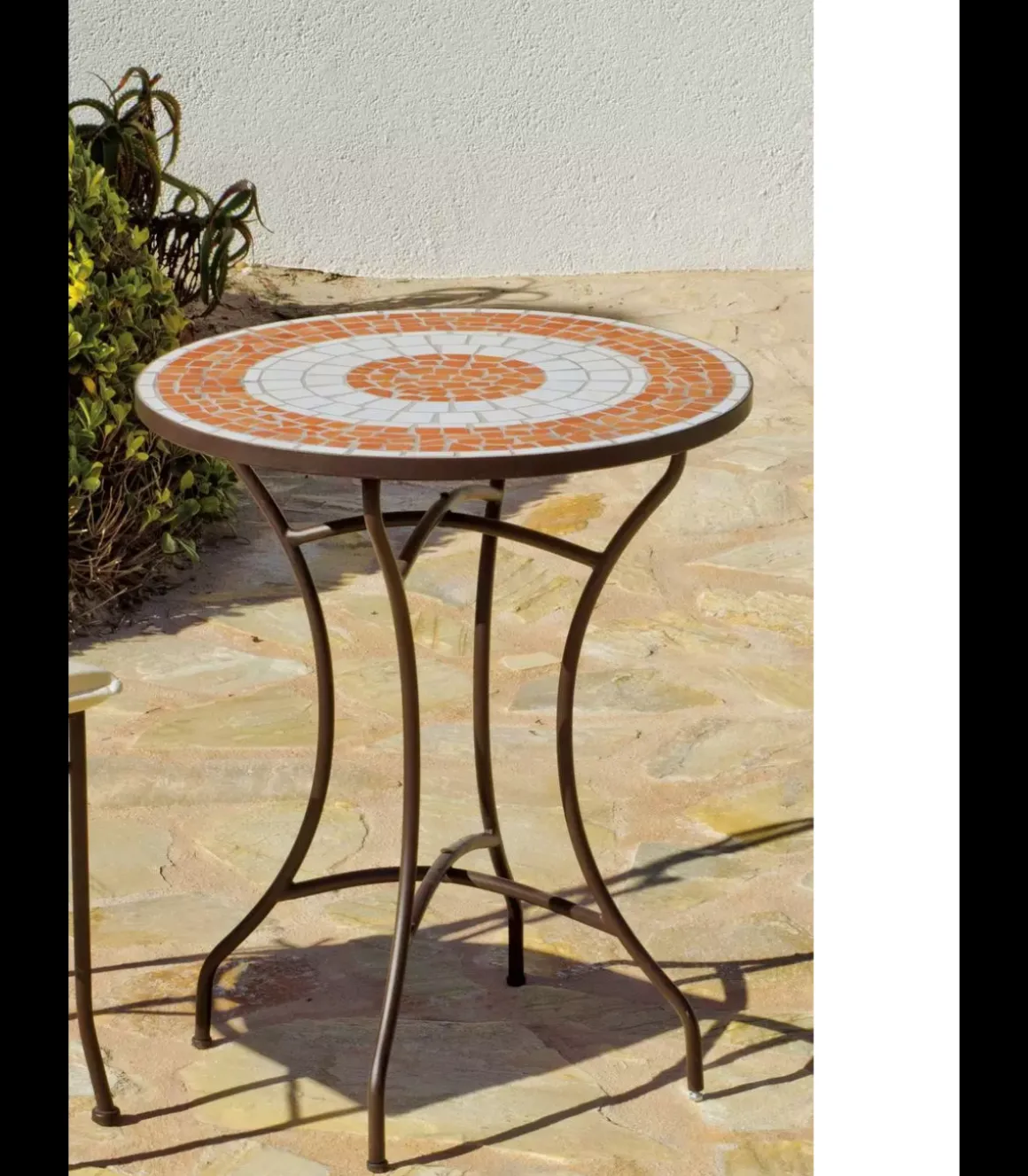 Mesa para terraza jardín mosaico Málaga-60, (Diámetro-Alto): 60Øx72H cm.