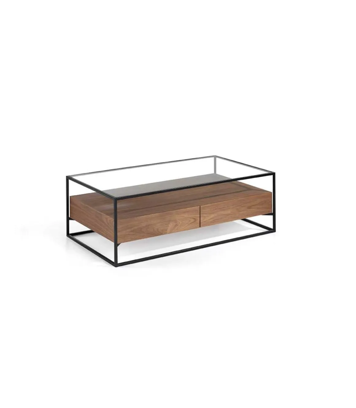 Mesa rectangular chapada en nogal Naia, 120 x 70 x 40 cm (largo x ancho x alto)