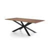 Mesa rectangular en chapa de nogal Nerea, 200 x 100 x 76 cm (largo x ancho x alto)