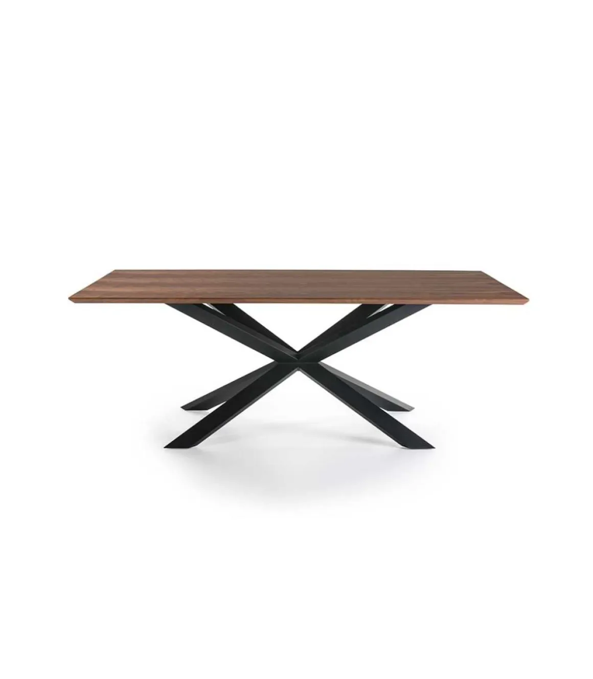 Mesa rectangular en chapa de nogal Nerea, 200 x 100 x 76 cm (largo x ancho x alto)