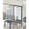 Mesa rectangular extensible para cocina o comedor modelo Atlas acabado negro, 95cm(ancho) 75cm(alto) 160/200cm(largo)