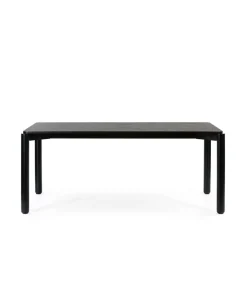 Mesa rectangular extensible para cocina o comedor modelo Atlas acabado negro, 95cm(ancho) 75cm(alto) 160/200cm(largo)