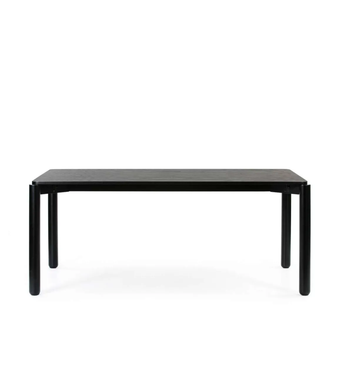 Mesa rectangular extensible para cocina o comedor modelo Atlas acabado negro, 95cm(ancho) 75cm(alto) 160/200cm(largo)
