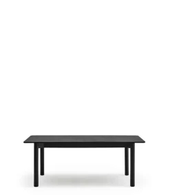 Mesa rectangular extensible para cocina o comedor modelo Atlas acabado negro, 95cm(ancho) 75cm(alto) 160/200cm(largo)