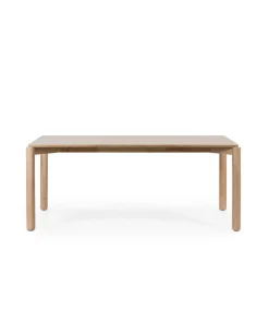 Mesa rectangular extensible para cocina o comedor modelo Atlas acabado roble claro, 95cm(ancho) 75cm(alto) 160/200cm(largo)
